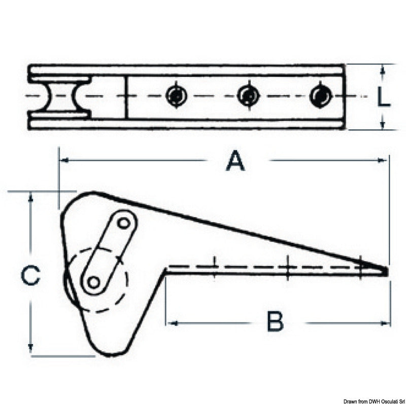 SS roller designd for Bruce/Trefoil max 20 kg - foto originale Osculati Srl