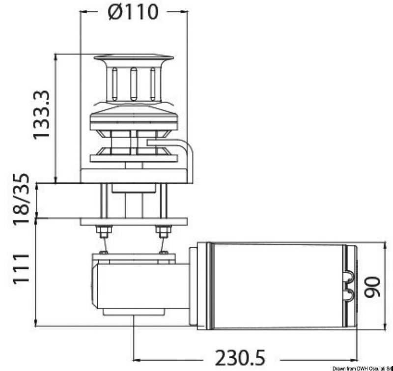 ITALWINCH Smart R1 windlass 700W - foto originale Osculati Srl