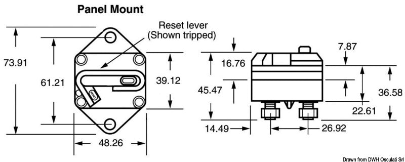 Built-in thermal switch 200 A - foto originale Osculati Srl