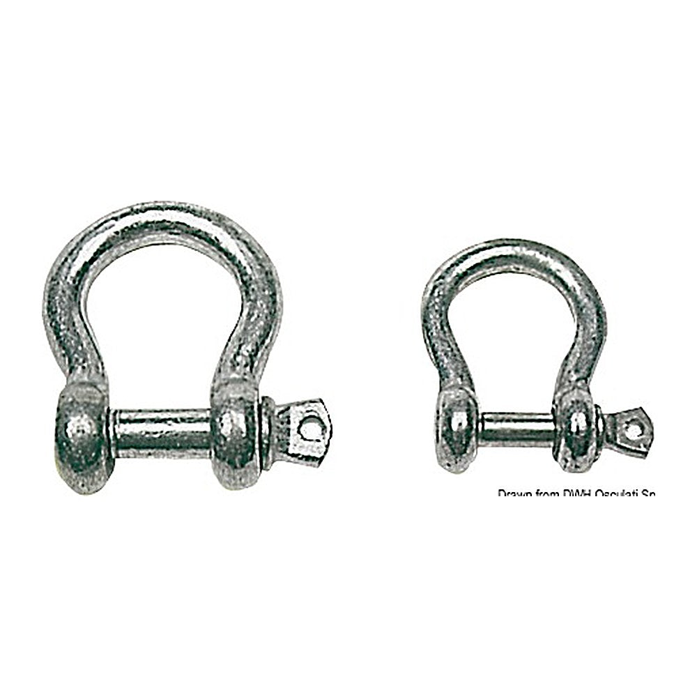 HDG steel bow shackle 12 mm (pack of 10) - foto originale Osculati Srl