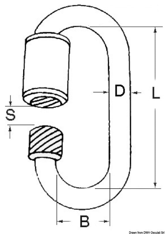 Snap-hook w. screw opening AISI 316 8 mm (pack of 10) - foto originale Osculati Srl