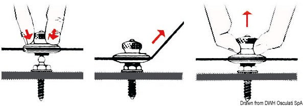 Schaeffertec Loxx male snap fastener + plate (pack of 100) - foto originale Osculati Srl