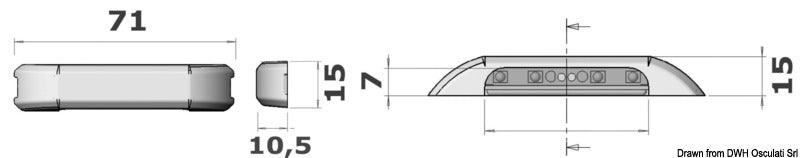 LED courtesy blue light w/front panel - foto originale Osculati Srl