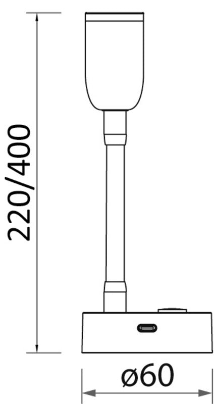 Articulated LED spotlight black 240 mm - foto originale Osculati Srl