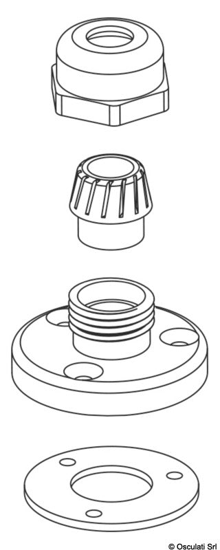 Watertight SS cable gland 6 mm - foto originale Osculati Srl