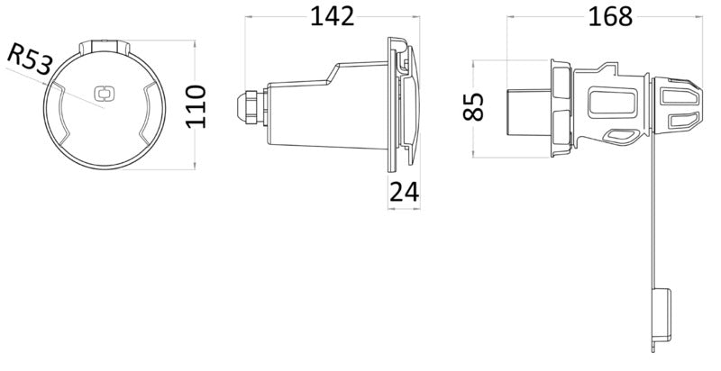 Cruiser socket 32 A black - foto originale Osculati Srl