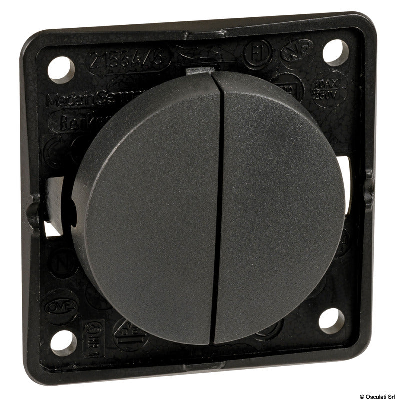 BERKER double push button 10A charcoal grey - foto originale Osculati Srl