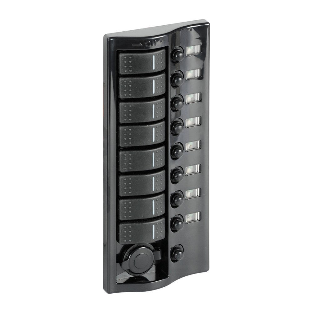 Control panel 9 flush rocker switches pol.graphite - foto originale Osculati Srl