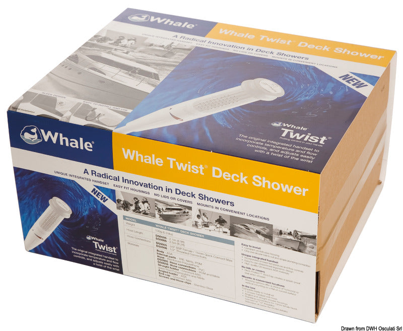 WHALE Twist® Mk2 deck shower white 150x120 mm - foto originale Osculati Srl