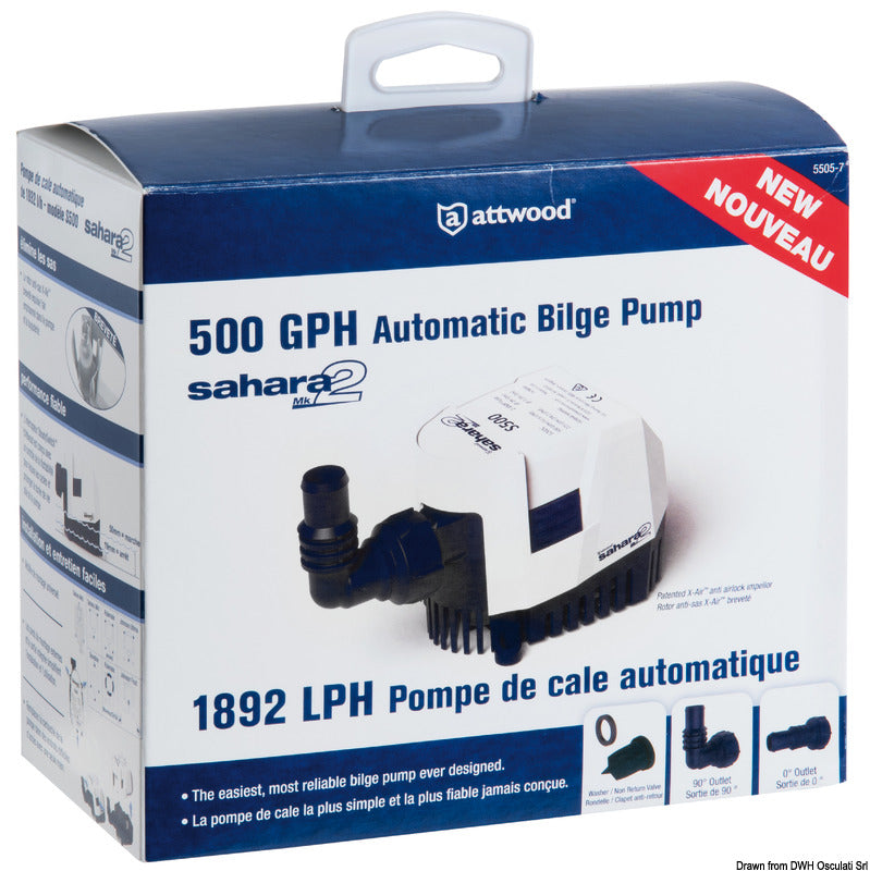 ATTWOOD Sahara Mk2 bilge pump S1200 12V 69l - foto originale Osculati Srl