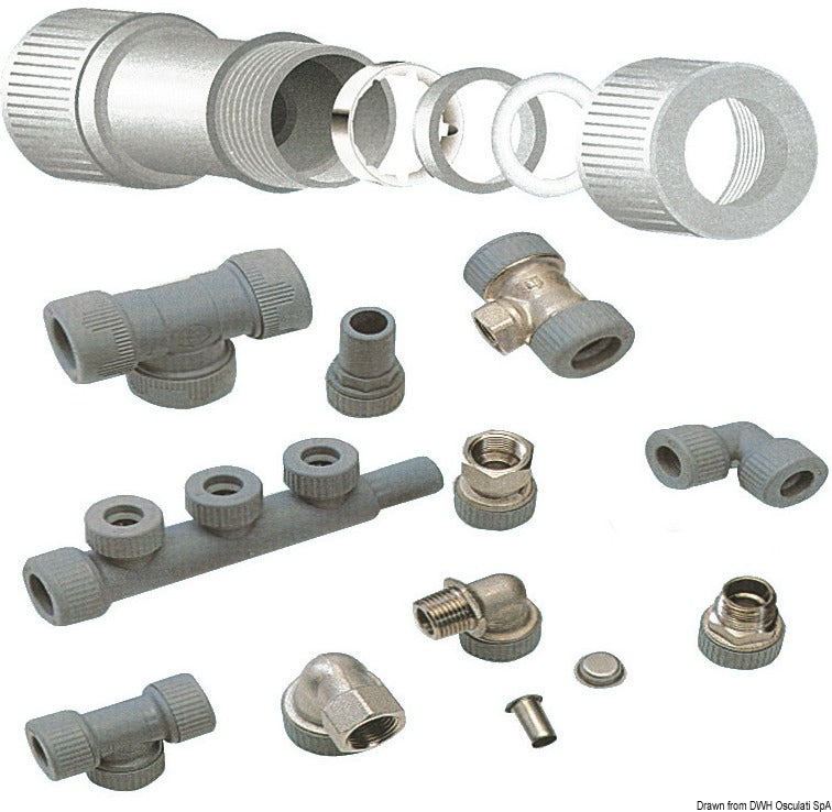 Hydrofix system brass T-joint 1/2" - foto originale Osculati Srl