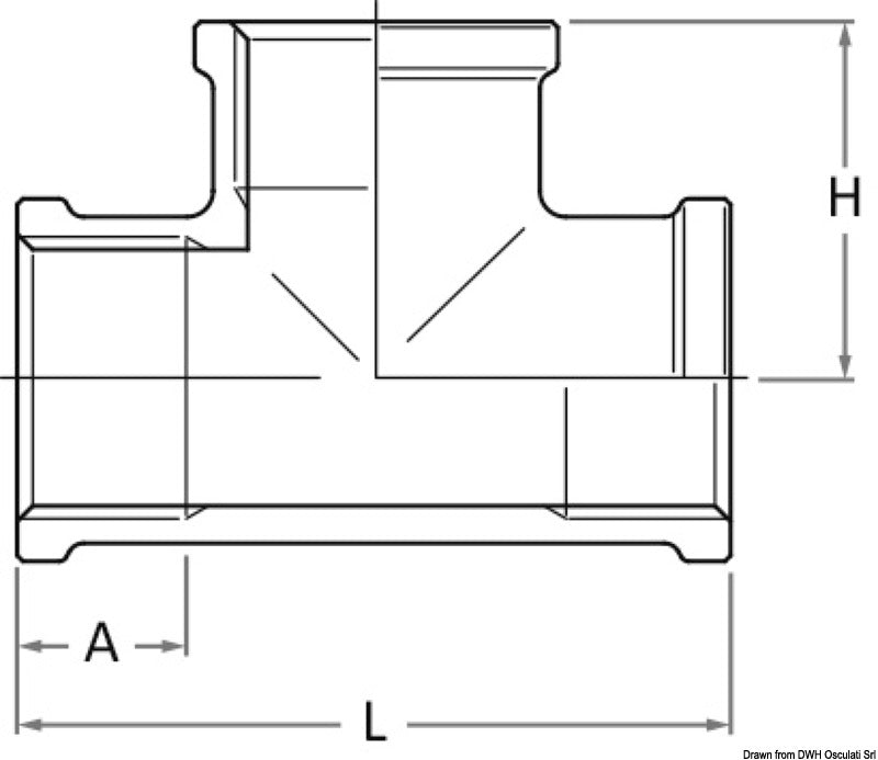GUIDI bronze F-F-F T-fitting 3" - foto originale Osculati Srl
