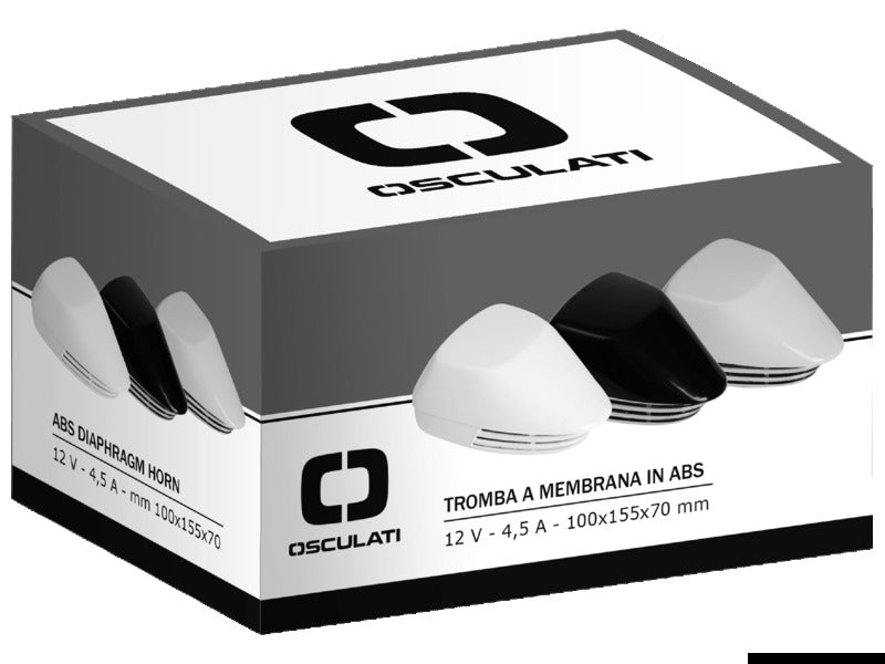 Diaphragm horn black + chromed ABS 12 V - foto originale Osculati Srl