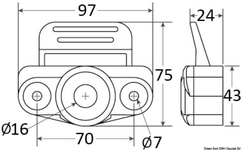 Taco Marine Hidden vertical lock white - foto originale Osculati Srl