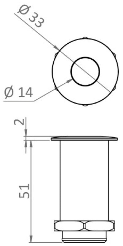 Rapid lock system-base ø33*53h ss316 black - foto originale Osculati Srl