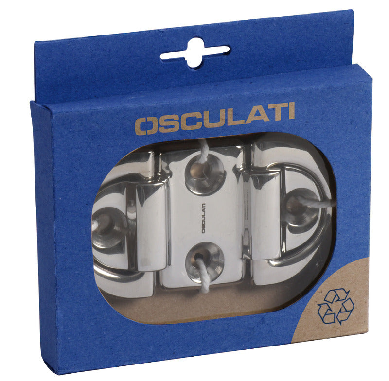 Folding pad eye 46x46 mm 6 mm ring Breaking load kg 2200 - foto originale Osculati Srl