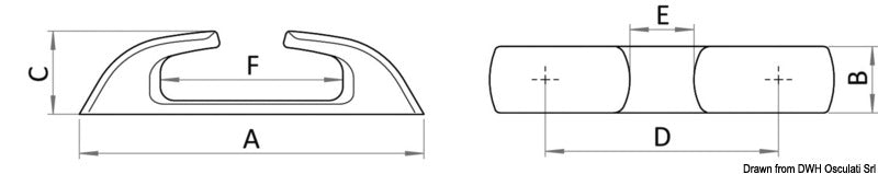 Capri SS straight fairlead 120mm - foto originale Osculati Srl