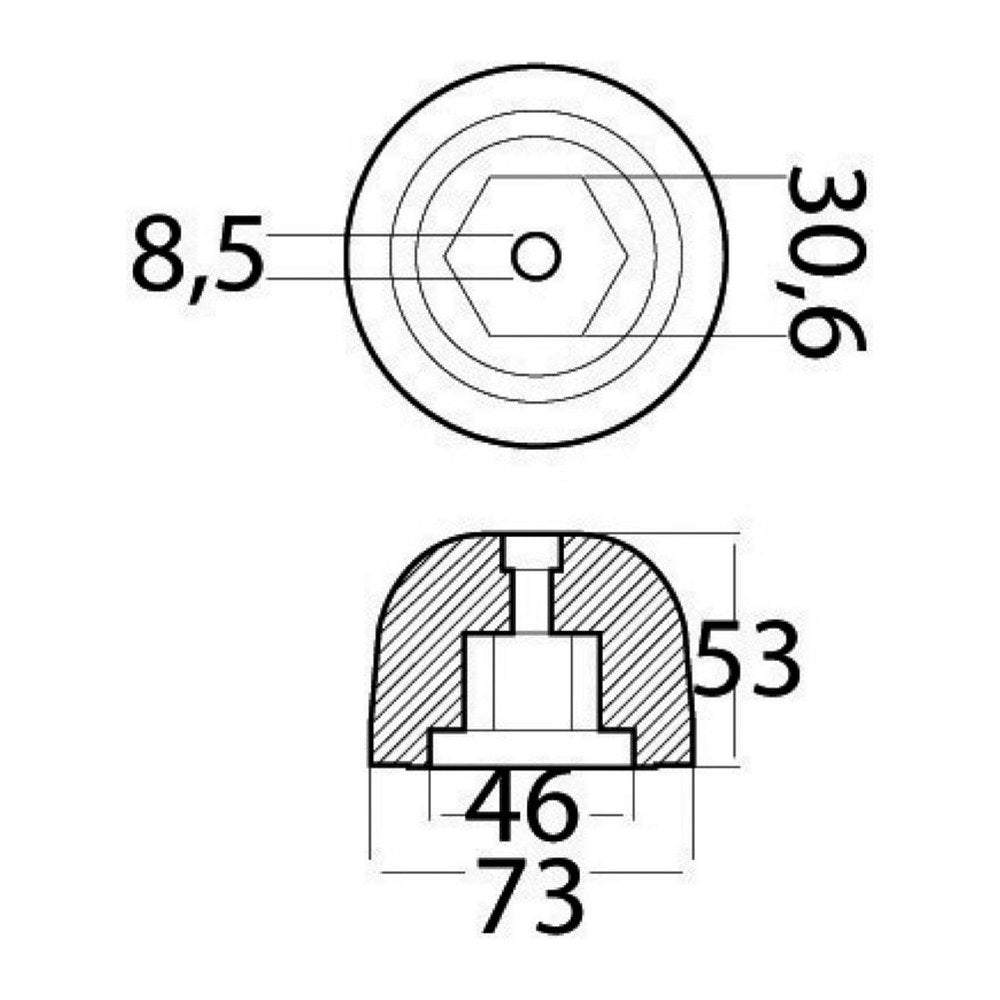 Tecnoseal Aluminium spare anode orig. ref. 501180 - foto originale Osculati Srl
