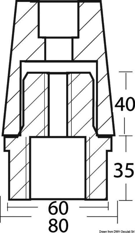 Tecnoseal Only aluminium anode for axis 45 mm - foto originale Osculati Srl