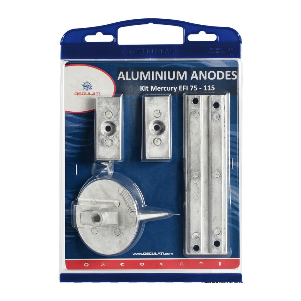 Osculati by Tecnoseal Anode kit for Mercury 75>115 EFI aluminium - foto originale Osculati Srl