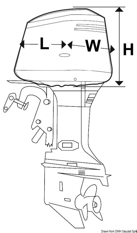 Oceansouth grey cover175-250HP 2/4-stroke outboard - foto originale Osculati Srl