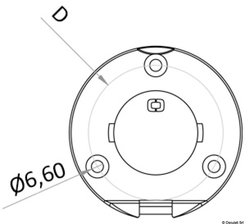 Straight recessed bush 141.5 mm - foto originale Osculati Srl