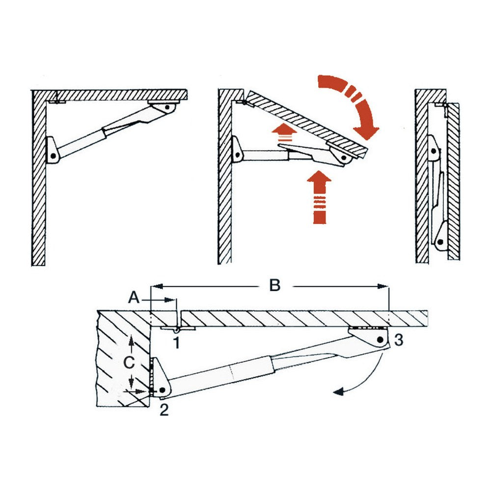 Arm for Rakego foldable arm 140 kg 28/40 mm - foto originale Osculati Srl