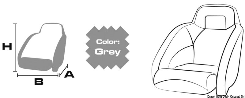 Fabric single-seat grey cover 60x60x65cm 300D - foto originale Osculati Srl