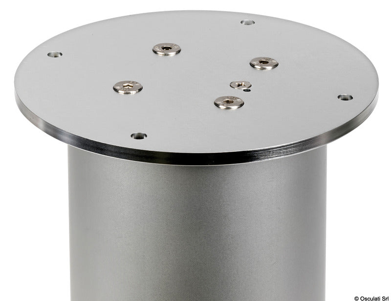 Three-stage anti-rotation round table pedestal (378-778mm) 12V silver - foto originale Osculati Srl