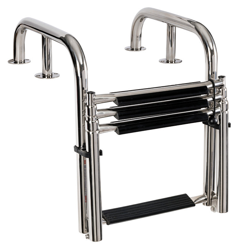4-step telescopic platform ladder short - foto originale Osculati Srl