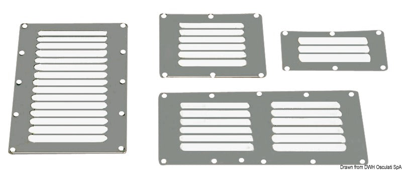 Louvred vent polished SS + fly screen 116x340 mm - foto originale Osculati Srl