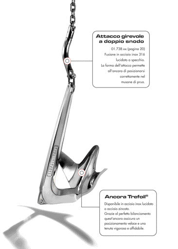 Trefoil anchor AISI 316 10 kg - foto originale Osculati Srl