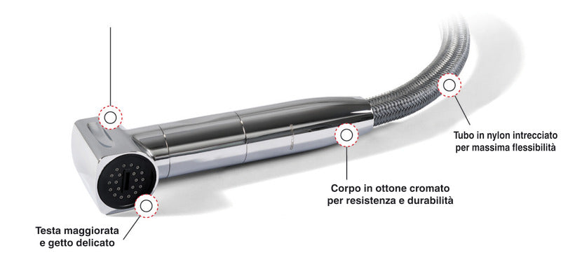 Saturn cold water shower horizontal chromed base - foto originale Osculati Srl