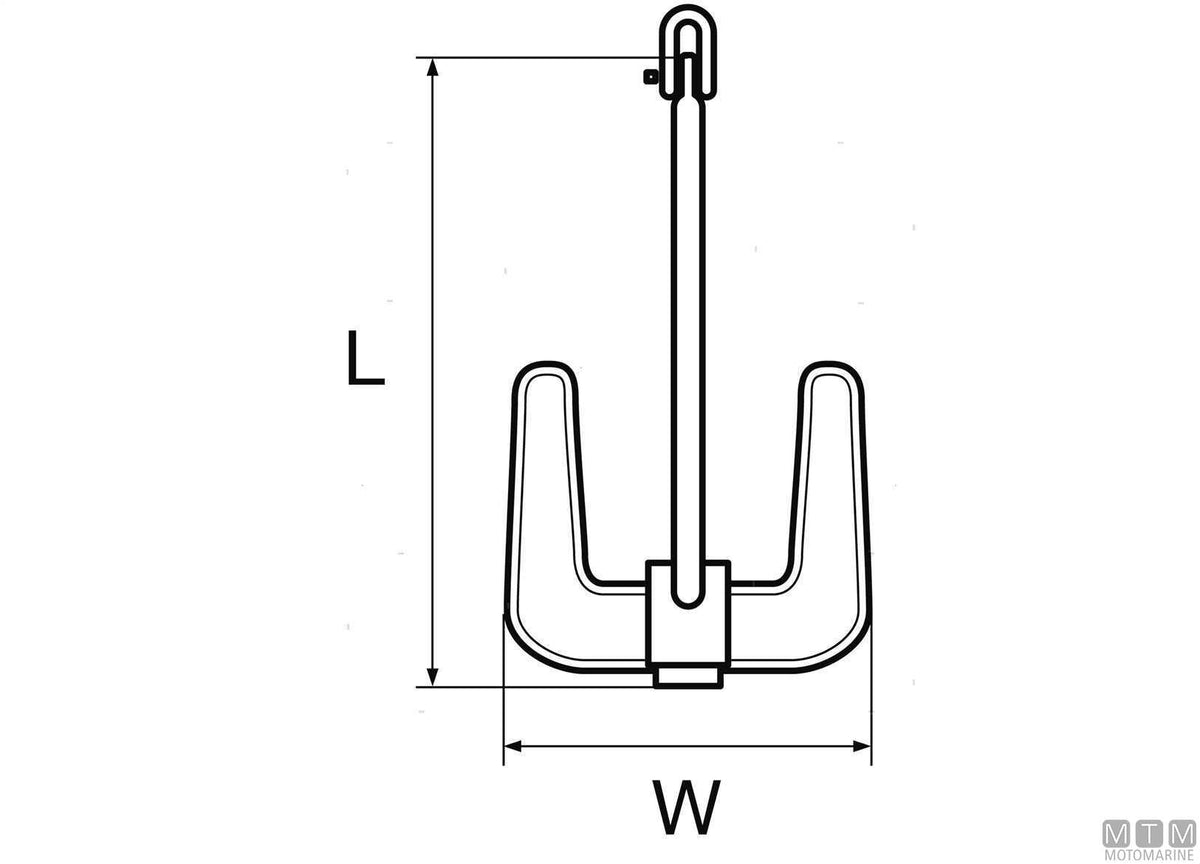 Hall anchor 2.8 kg hot-dip galvanized steel - original photo Motomarine Srl