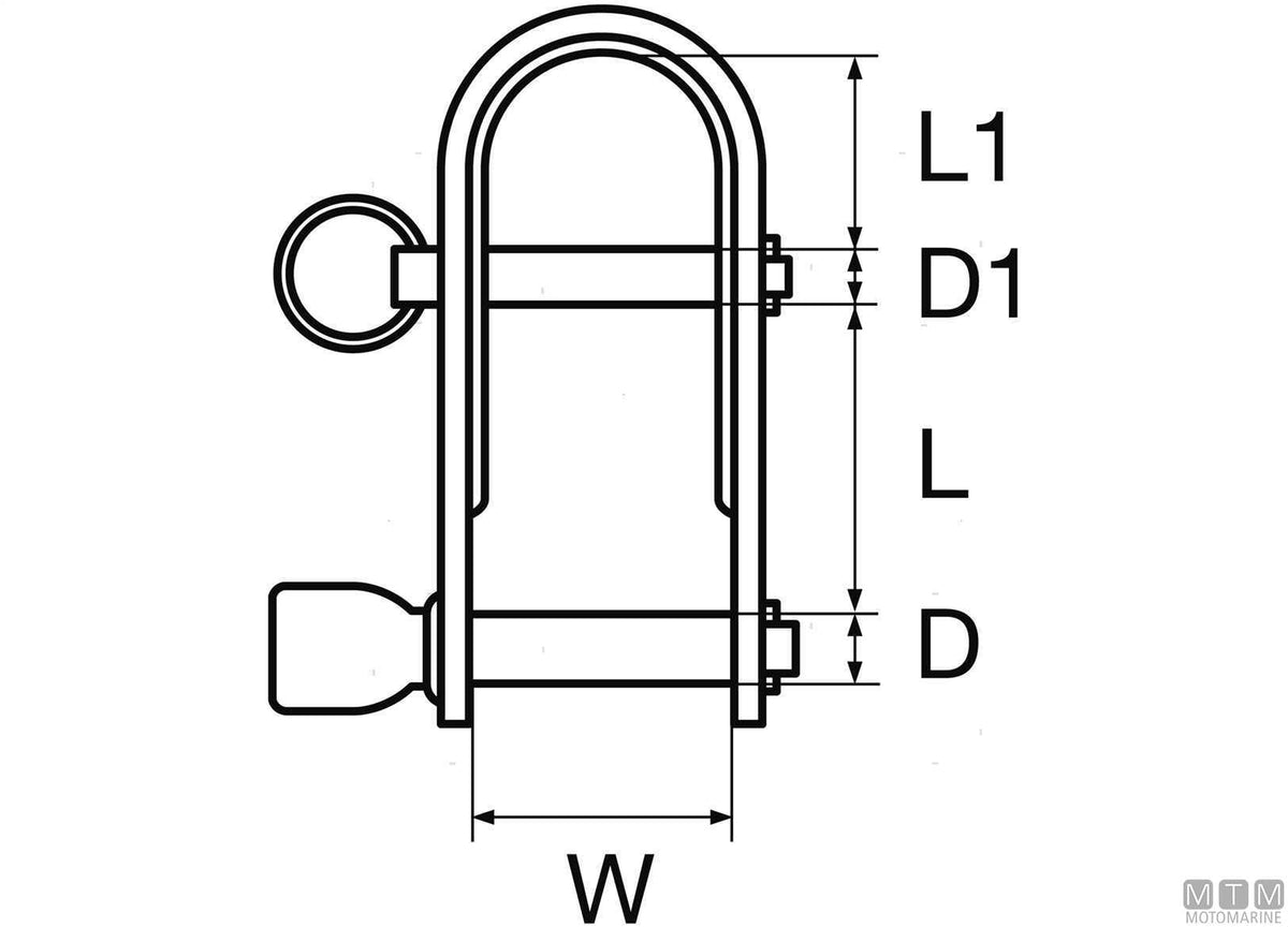 Snap shackle 2 pins Ø8 mm, 316 stainless steel, cast - original photo Motomarine Srl