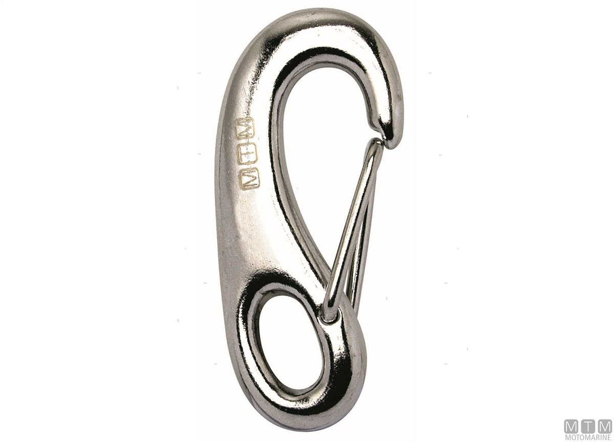 Open jib snap hook L100 mm, 316 stainless steel, M-Card - original photo Motomarine Srl