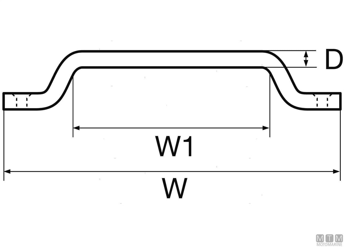 Webbing strap loop L92 mm Ø6 mm AISI 316 - original photo Motomarine Srl