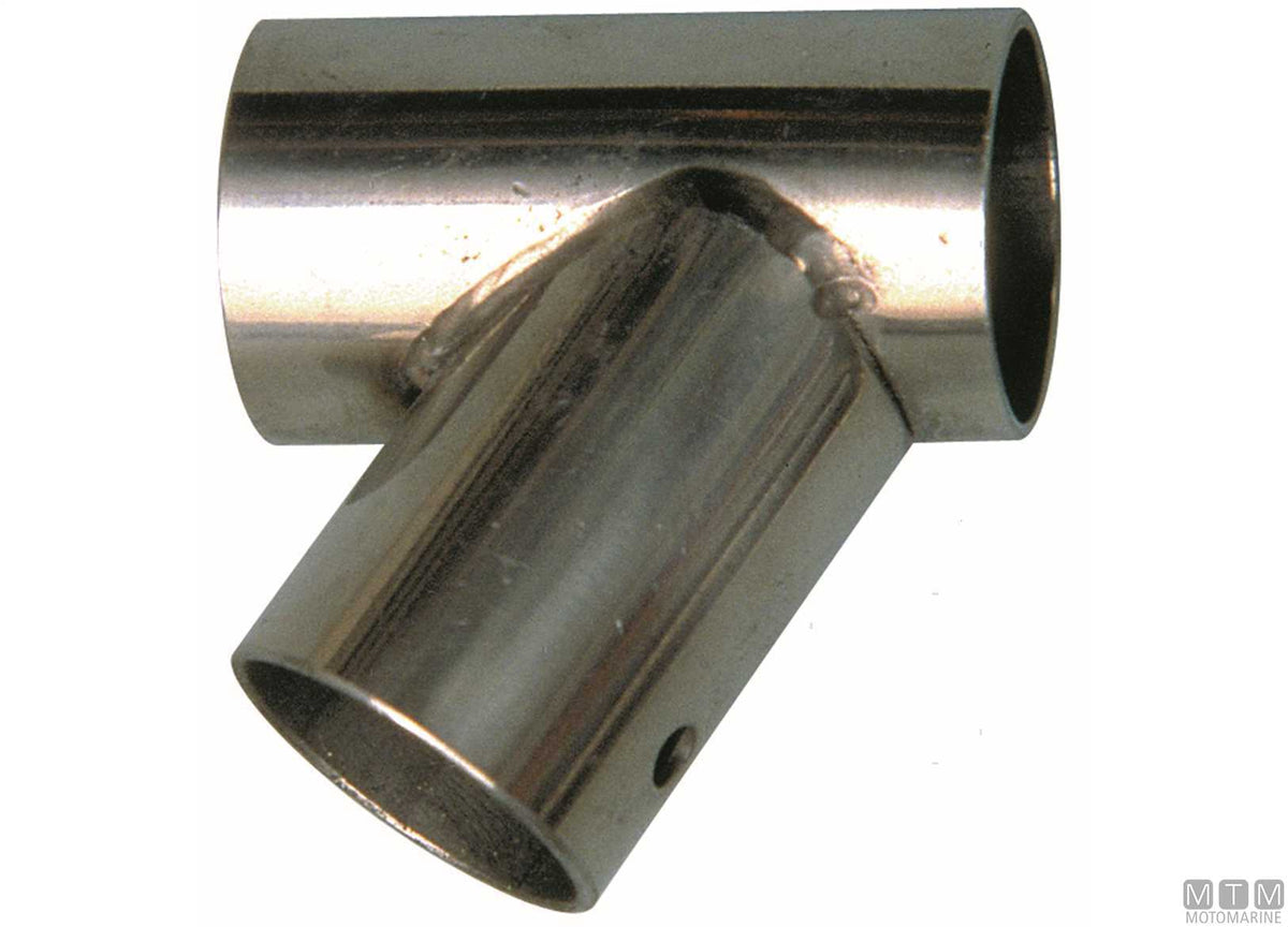 T-joint 60° Ø22 mm left stainless steel 316 cast - original photo Motomarine Srl