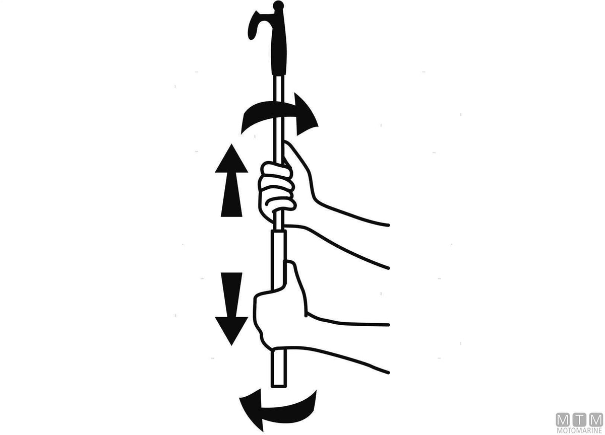 Telescopic boat hook 120/200 cm, blue - original photo Motomarine Srl