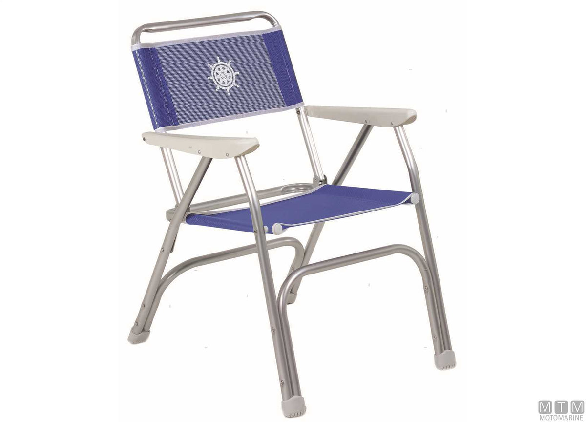 Forma Marathon M100P armchair, royal blue, aluminium - original photo Motomarine Srl