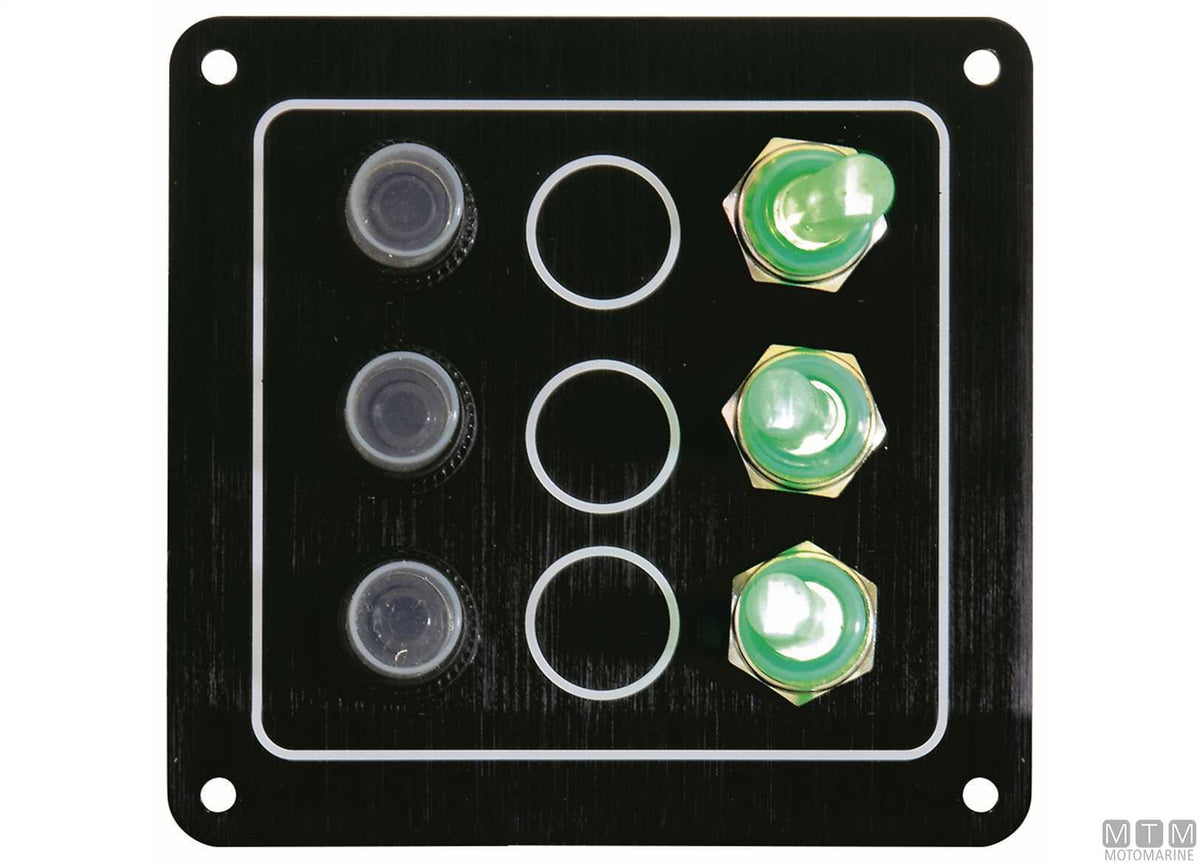 Ghost panel, 5 positions, with 12V socket, 170x90 mm - original photo Motomarine Srl