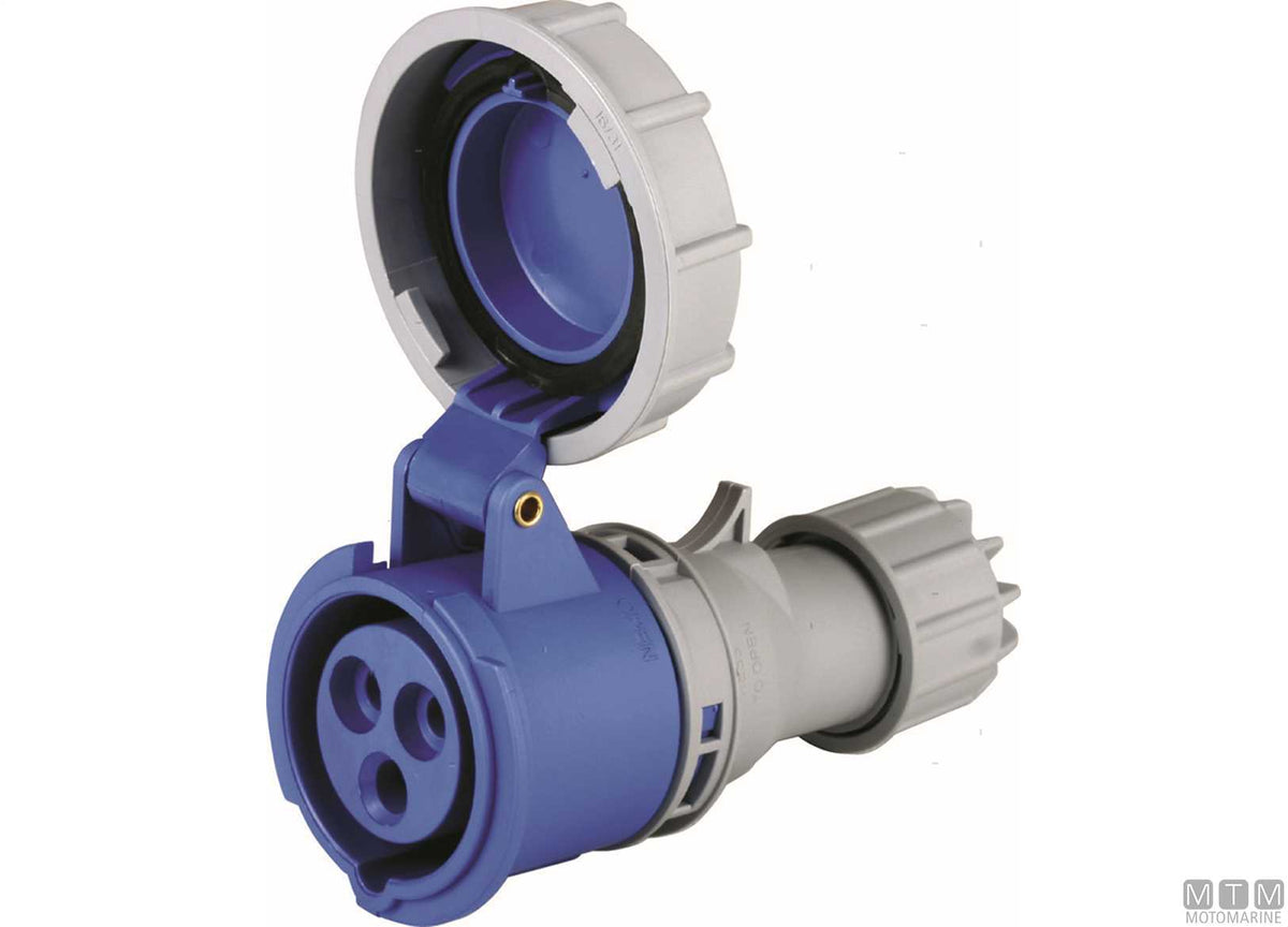 CE socket IP67 230V 16A - original photo Motomarine Srl