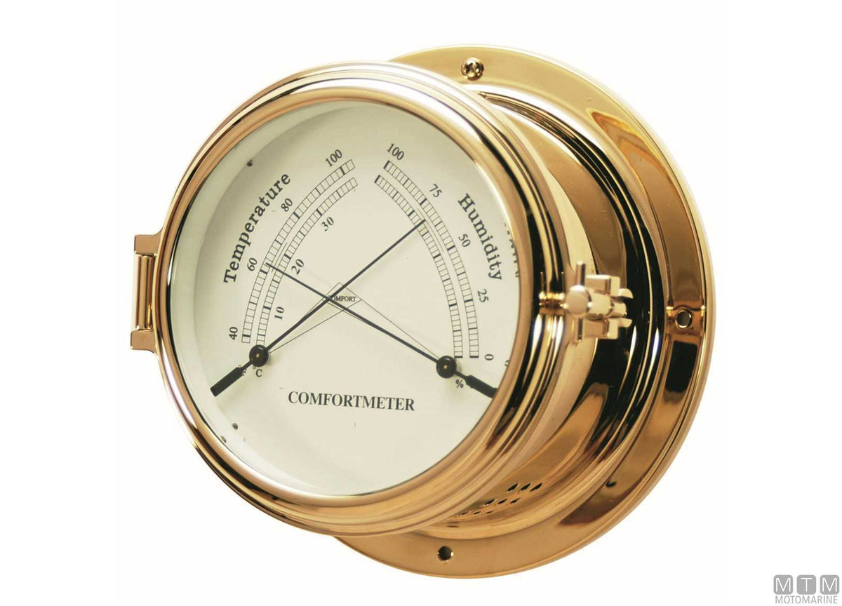 Classic clock Ø150 mm, polished brass case - original photo Motomarine Srl