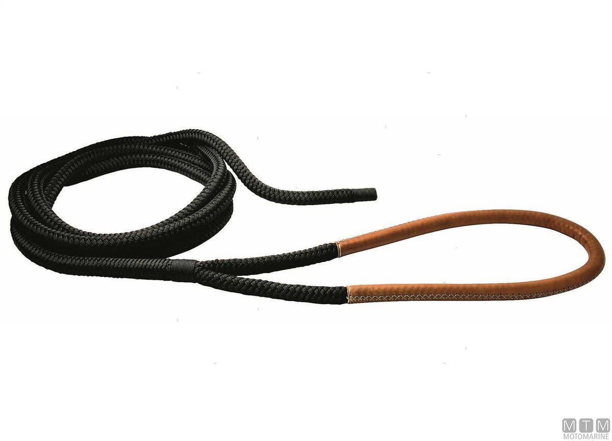 Black braided mooring line with eye splice 100 cm Ø36 mm 20 m - original photo Motomarine Srl