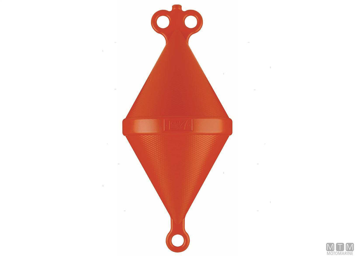 Biconical mooring buoy L orange Ø32 cm H80 cm - original photo Motomarine Srl