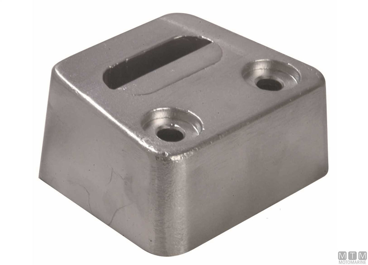 Cube plate anode for OMC King Cobra, aluminium - original photo Motomarine Srl