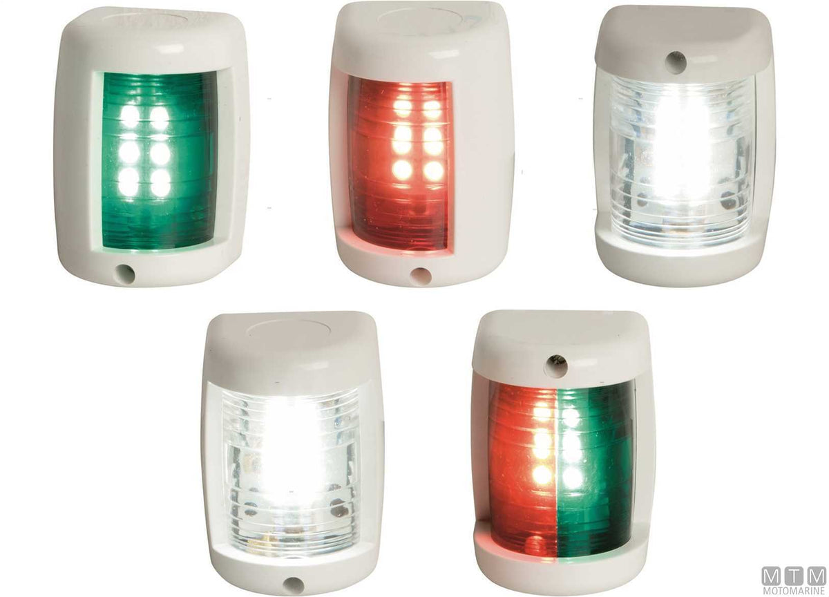 LED navigation sidelight, green, Mini, white, 43x59 mm - original photo Motomarine Srl