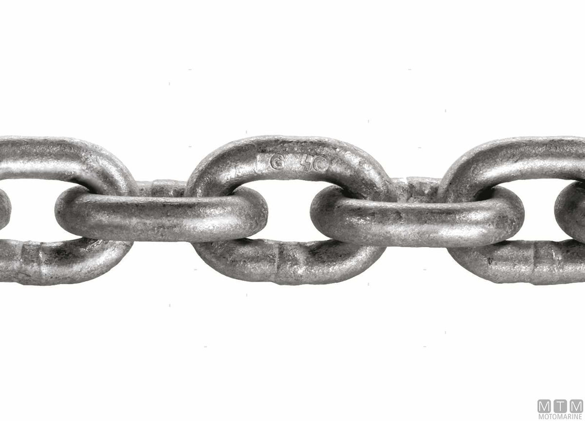 Calibrated chain DIN766 Ø7 mm 30 m galvanized steel G43 - original photo Motomarine Srl