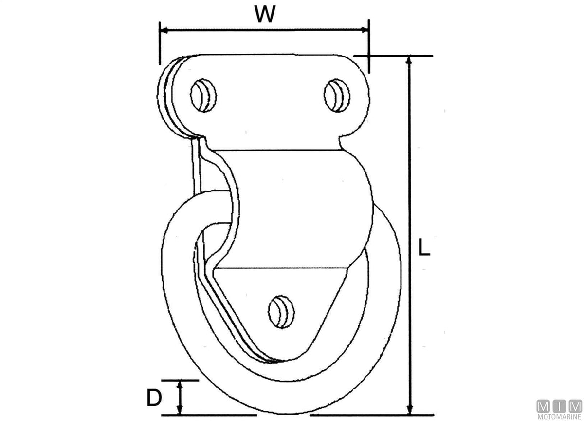 Ring plate 3 holes Ø10 mm stainless steel 316 - original photo Motomarine Srl