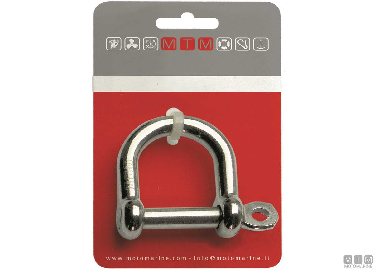 Wide shackle Ø8 mm AISI 316 stainless steel M-CARD - original photo Motomarine Srl